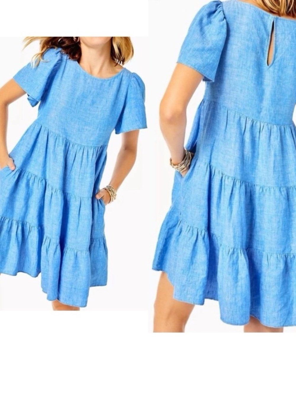 Lilly Pulitzer Tiered Puff-Sleeve Women's Casual Dress